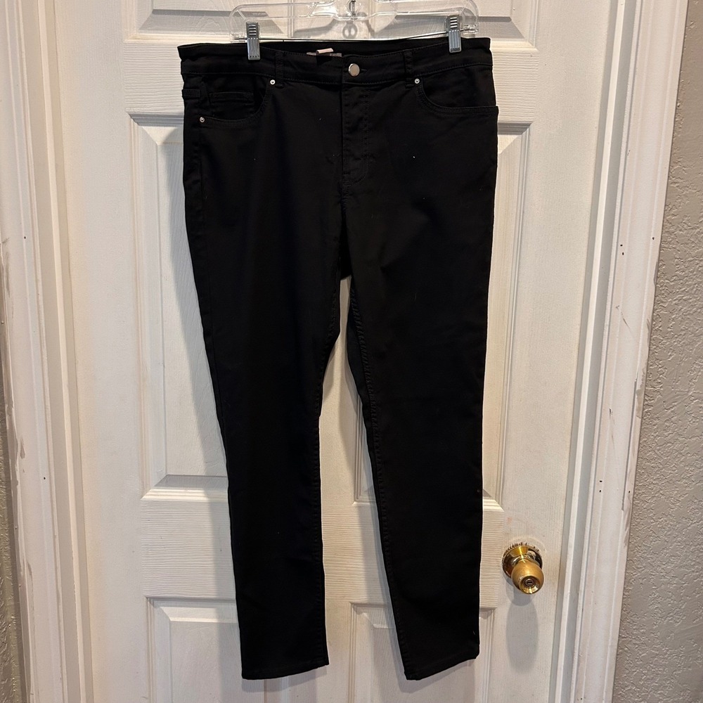 NWT H&M Womens Black Pants Size 14 Grunge Minimalist Cigarette Slim Fit Goth